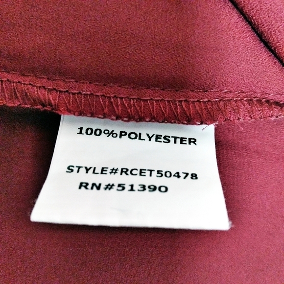 Vintage 90s Red Button Down Shirt with High-Low Hem Medium - Picture 8 of 9